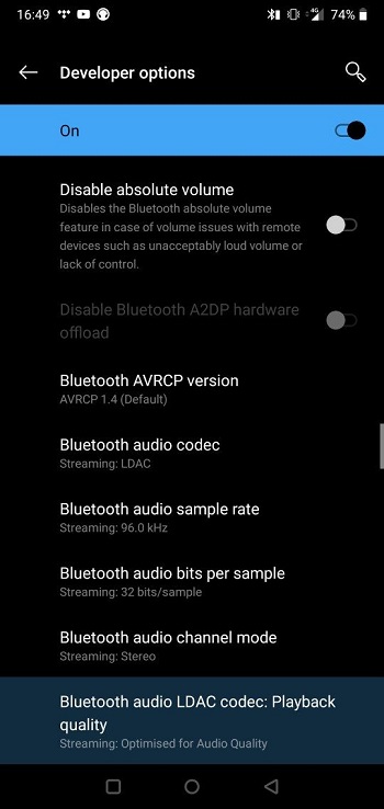 Audio Bluetooth LDAC codec