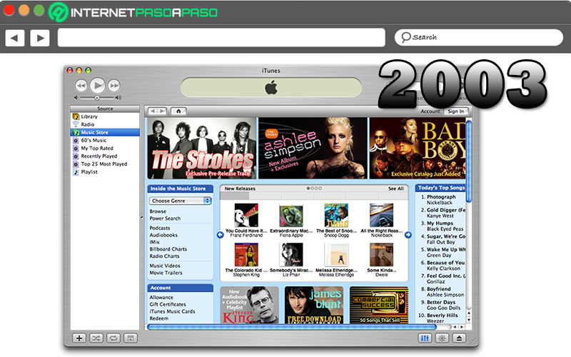2003 - iTunes Store terbuka 
