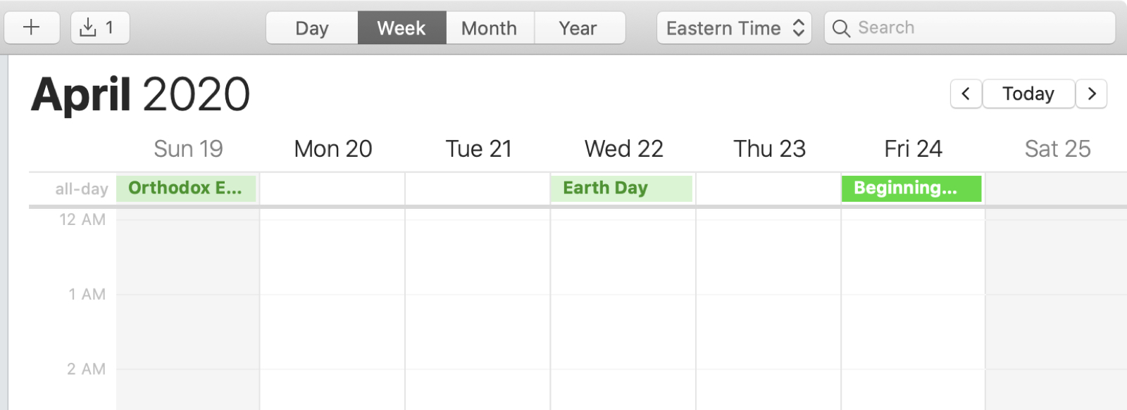 Kalender Mac Acara Sepanjang Hari