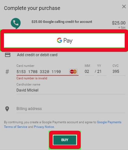 Cách thêm tín dụng vào tài khoản Google Voice 3