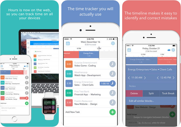 Jam Pelacakan Waktu Screenshot Aplikasi iPhone dan iPad