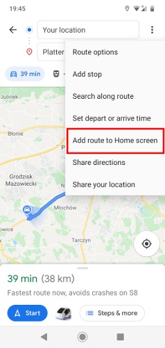 Cara Menyimpan Rute Di Google Maps Tambahkan Rute Ke Layar Beranda