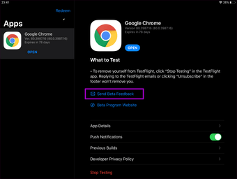 Chrome Beta Iphone Ipad Instal Pembaruan 8