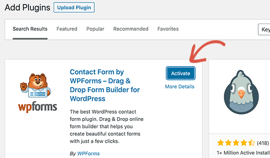 Mengaktifkan plugin WordPress
