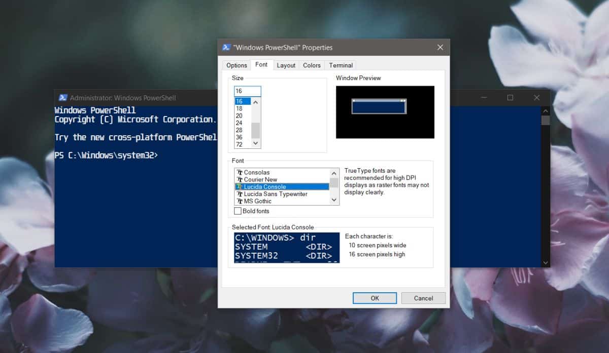 Cómo arreglar fuentes sin cambios en PowerShell activo Windows 10 1