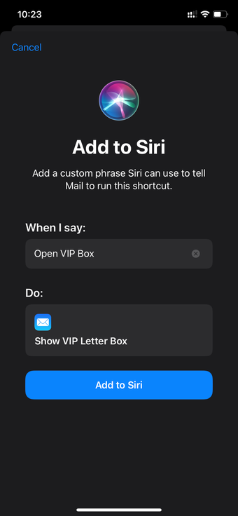 Shortcut Siri Buka Vip