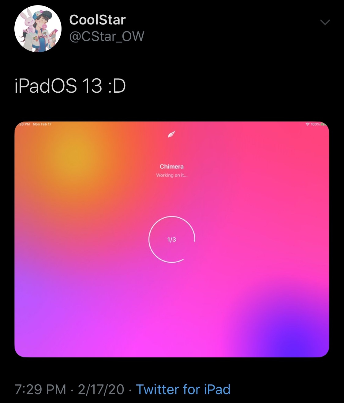 CoolStar menggoda screenshot Chimera13 jailbreaking iPadOS 13 3