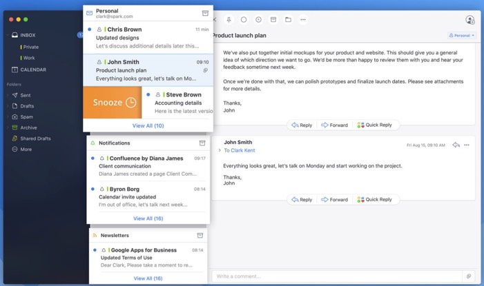 Klien Email Spark untuk Mac