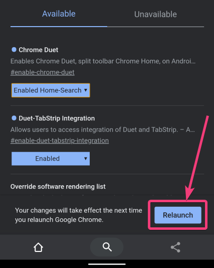 Cara mengatur ulang menu Chrome Duet di Chrome 80 untuk Android