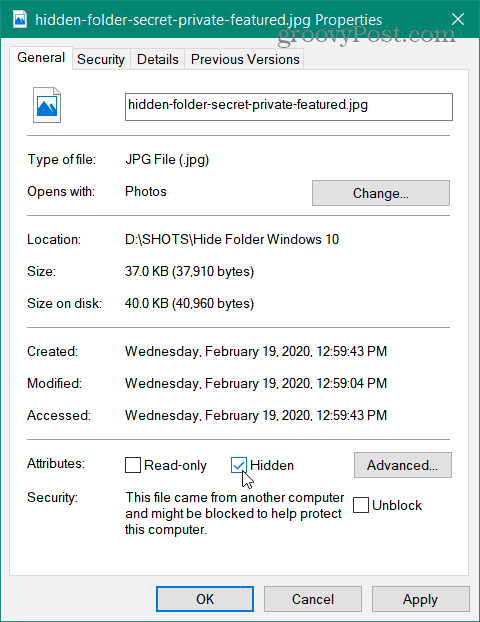 Cara Menyembunyikan File dan Folder di Windows 10 3