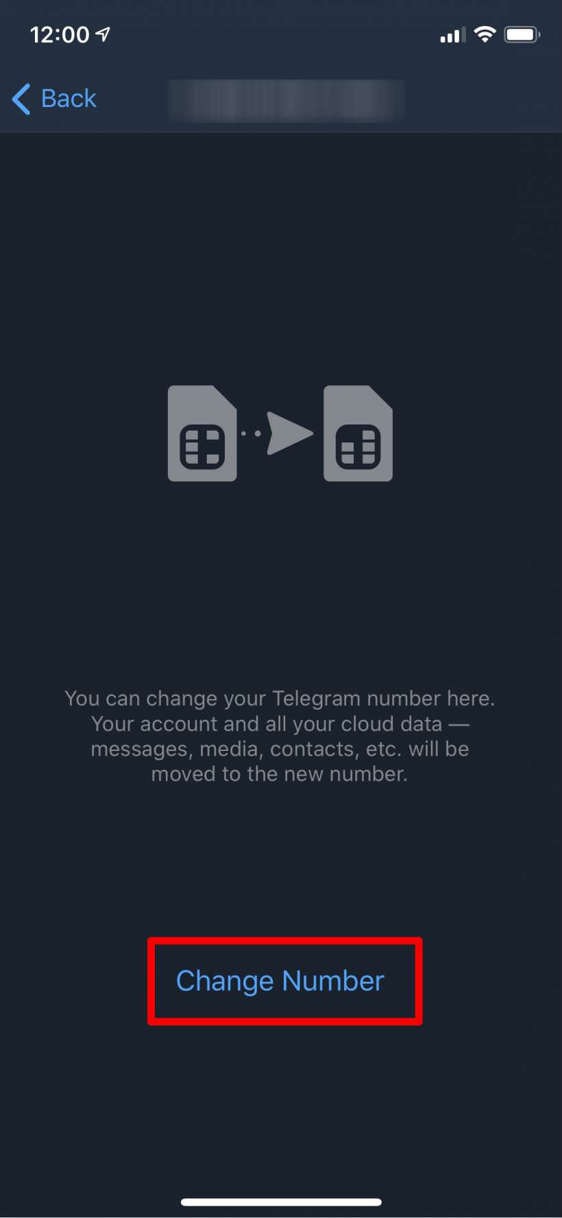 Как изменить свой номер телефона в Telegram на iPhone и iPad.