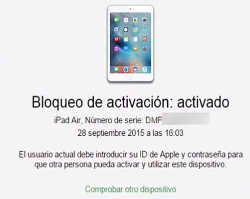 Kunci aktivasi diaktifkan di iPad