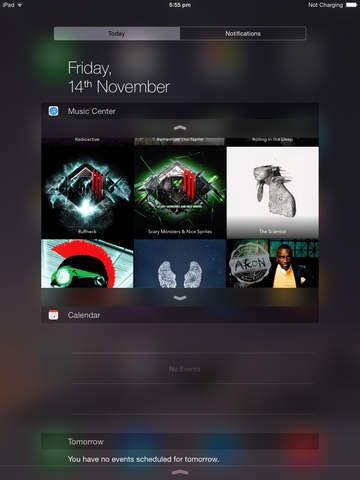 Music Center, widget untuk mengontrol musik dari iOS 8 Notification Center 3