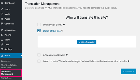 Menambahkan penerjemah