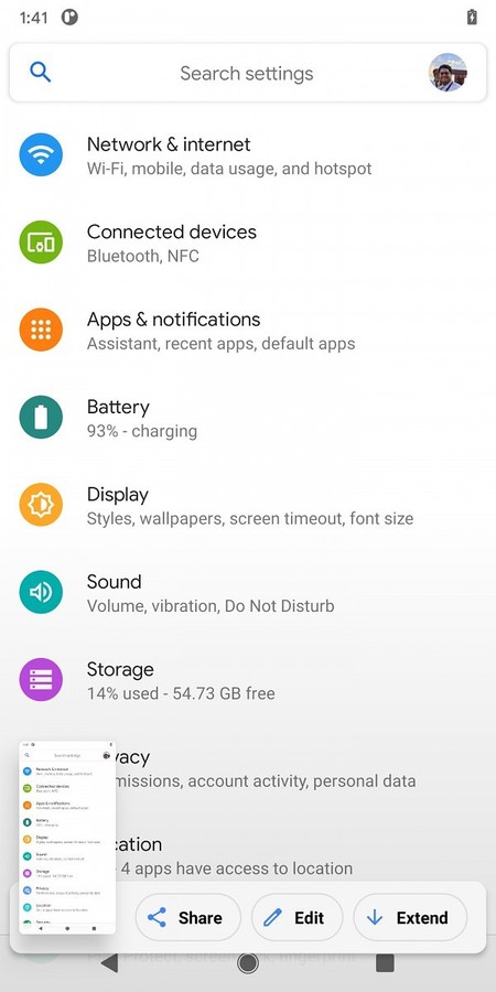 Android 11 Menggulir Screenshot