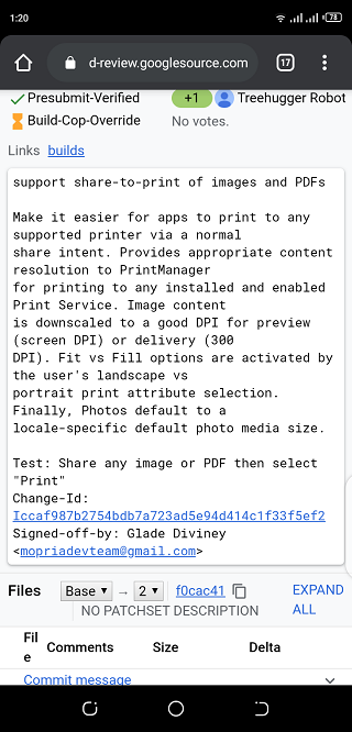 Android R (Android 11) để hỗ trợ in hình ảnh và tệp PDF với chức năng 