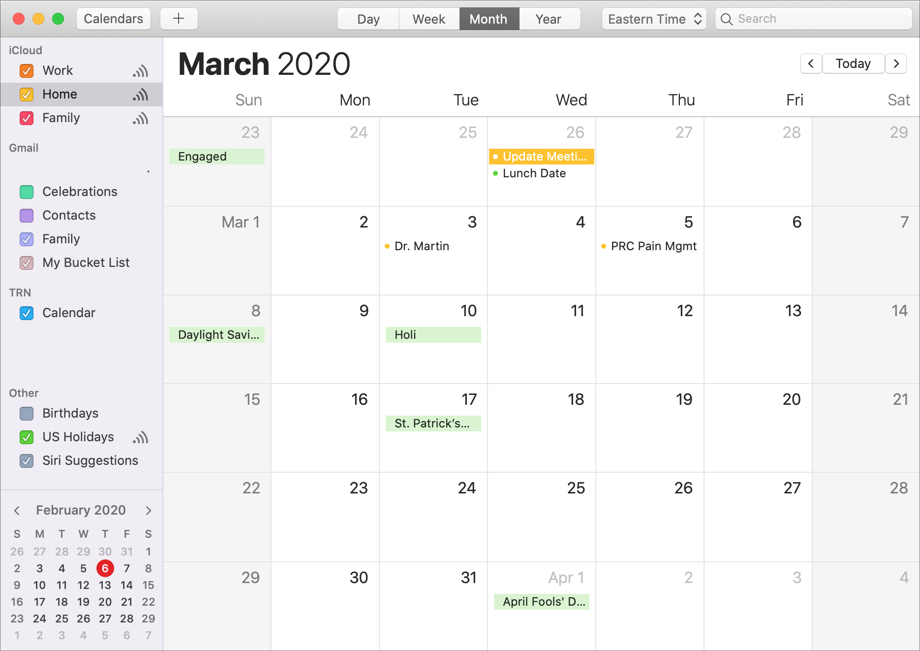 Kalender Mac Bulan Maret