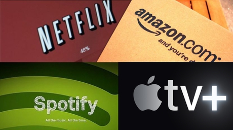 Berapa banyak pelanggan yang memiliki Netflix, AmazonSpotify dan Apple?