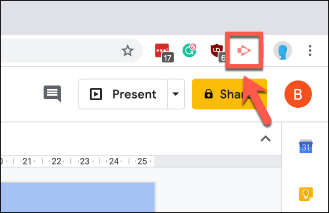 Tekan tombol Screencastify di kanan atas Chrome
