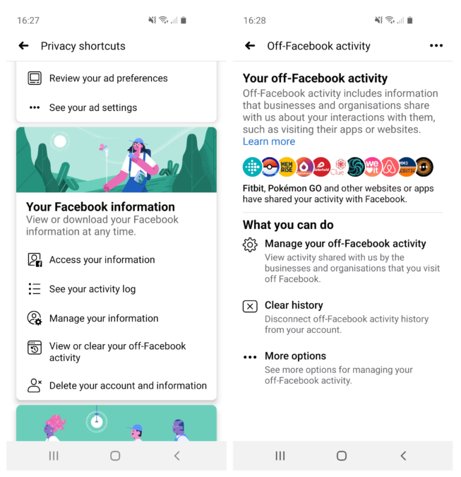 Die Facebook Android Activity App