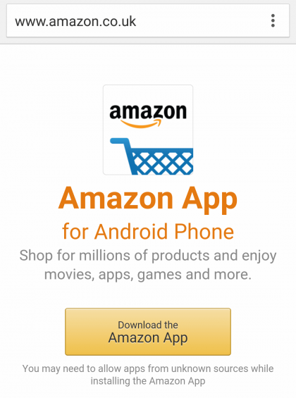 Sudut pandang Amazon Video Instan di Android 1
