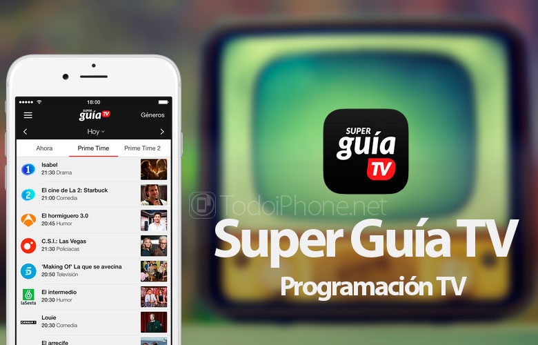 Dengan Super TV Guide Anda akan memiliki semua program televisi di iPhone Anda 2