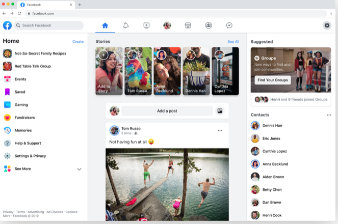 Facebook Mulai Meluncurkan Desain Desktop Baru & Mode Gelap 1