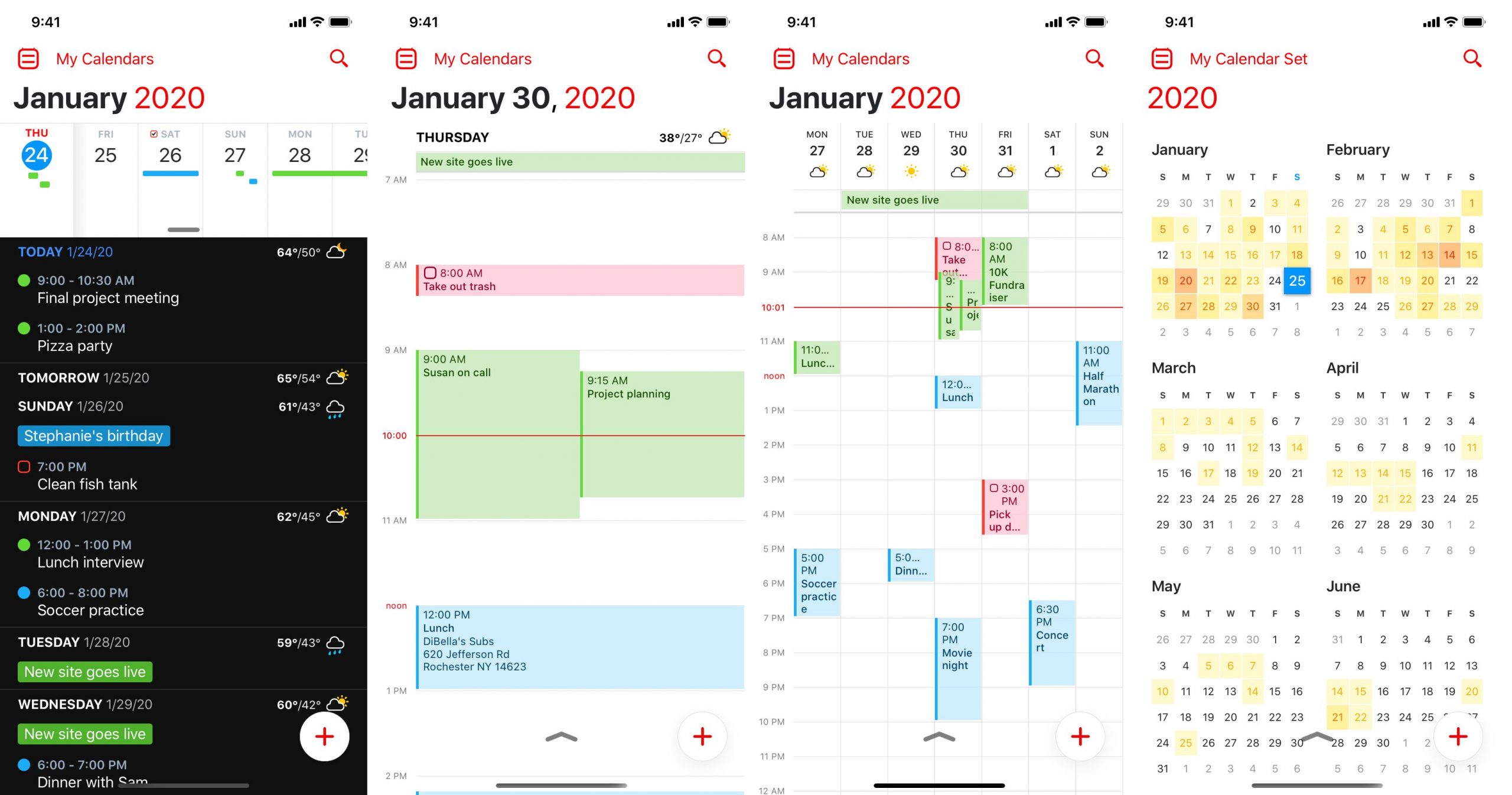 Nya Fantastiska presenterar kalender, väder, mötesrekommendationer & amp;  till och med fler än 3