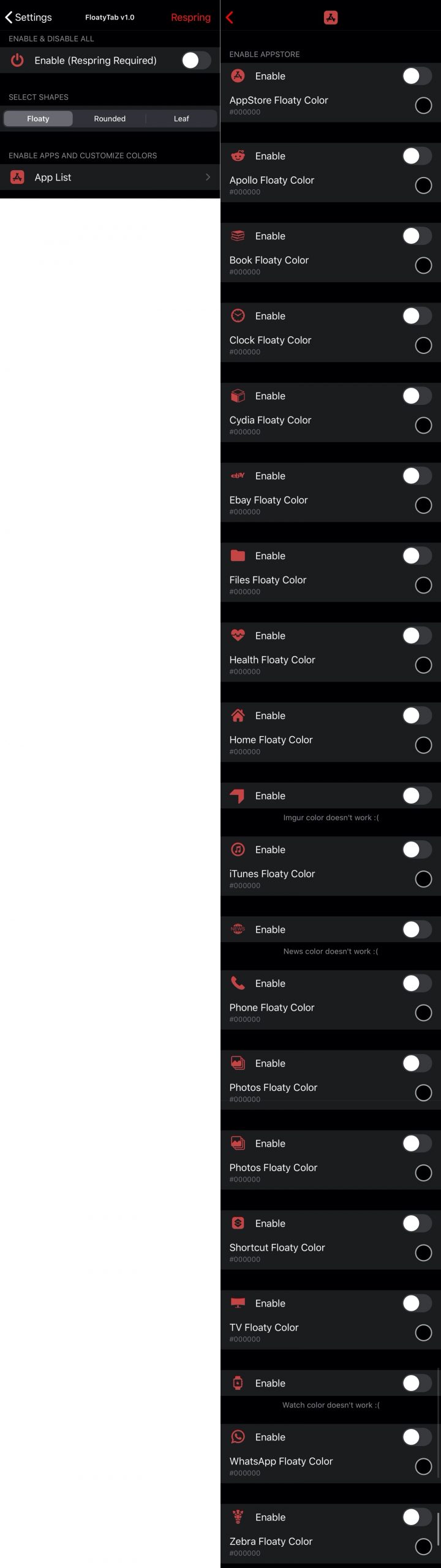 FloatyTab memperkenalkan Tab Bar mengambang yang dapat disesuaikan untuk iPhone Anda 4