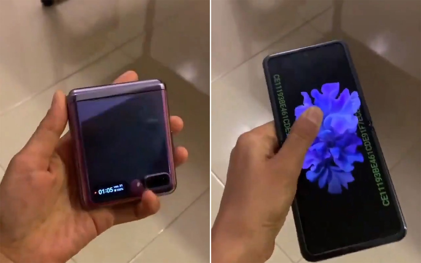 Galaxy Z Flip ditunjukkan melipat dan membuka lipatan video baru