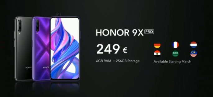 Honor 9X Pro hadir dengan layar lebar 6,59 inci dan sistem kamera pop-up depan