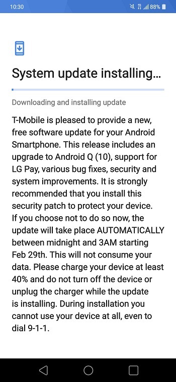 T-Mobile LG G8 Android 10