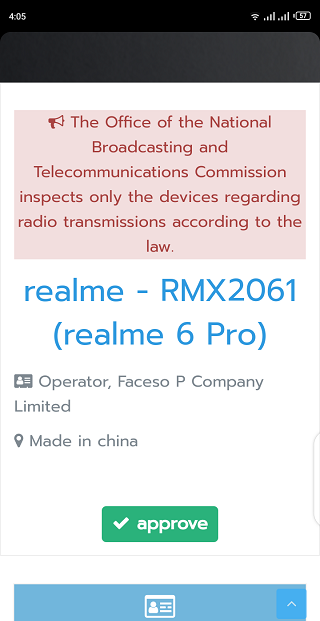 Realme 6 Pro moniker dikonfirmasi oleh sertifikasi NBTC, BIS & IMDA 1