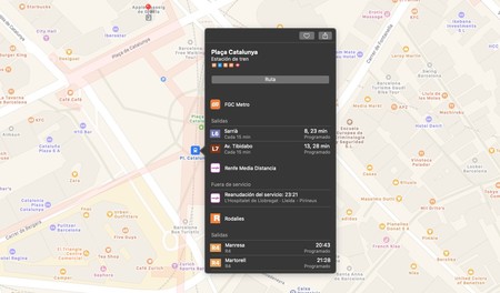 Barcelonas kollektivtrafik har integrerats.  Apple Maps