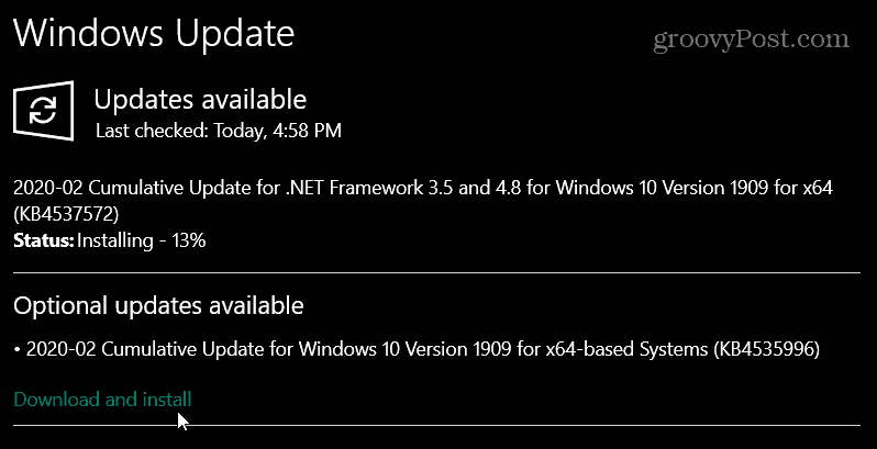 Windows 10 1903 dan 1909 Dapatkan Pembaruan Kumulatif Baru 1