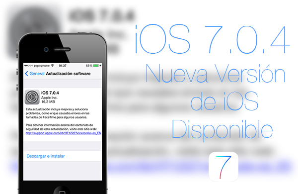 iOS 7.0.4 Tersedia
