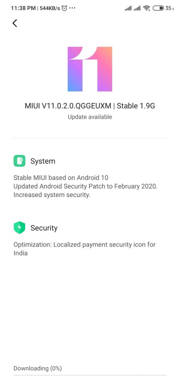 Redmi Note Pembaruan 8 Pro Android 10