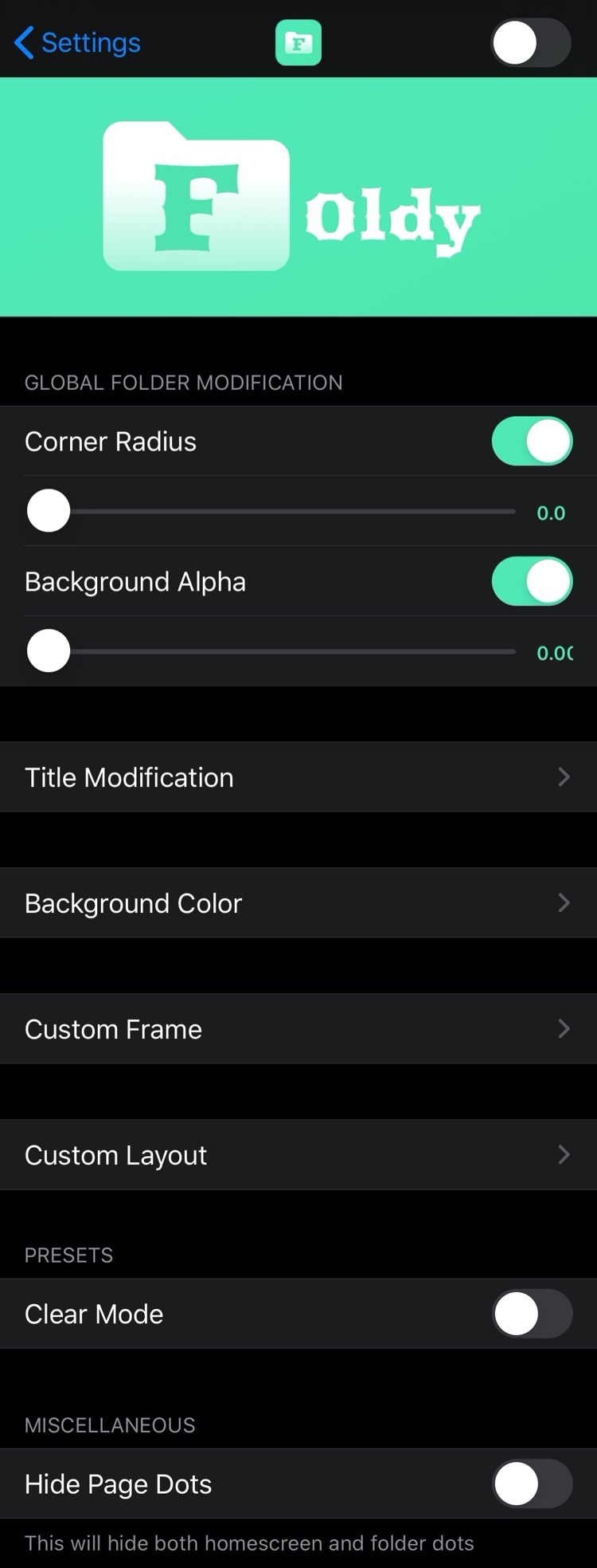Điều khiển thư mục trên màn hình chính của iPhone bằng Foldy 3
