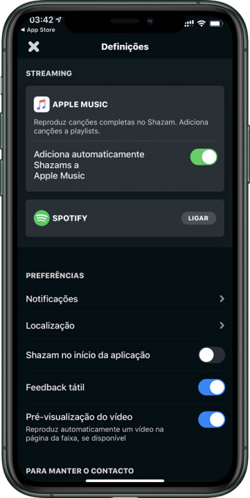 Shazam dengan opsi Spotify dan Apple Musik